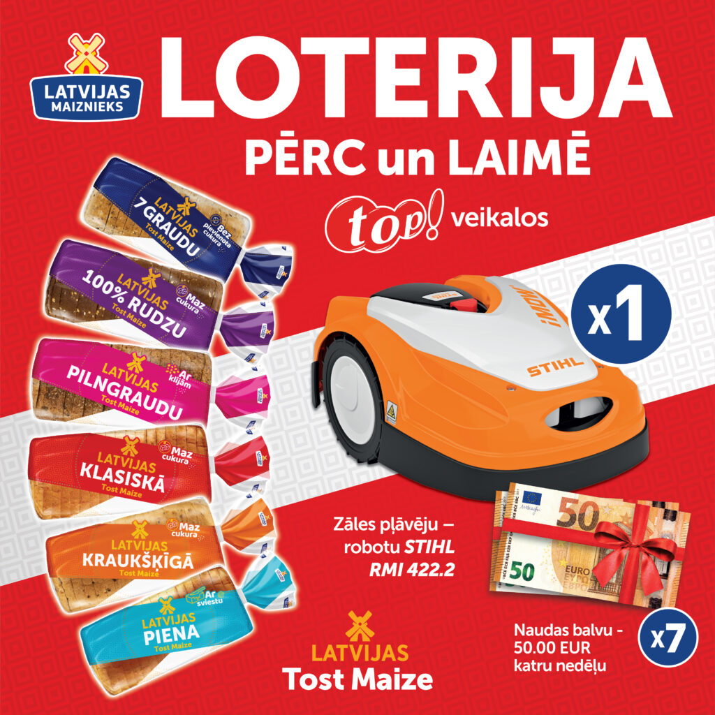 Latvijas Tost Maize loterija top! veikalos – Loterijas.lv