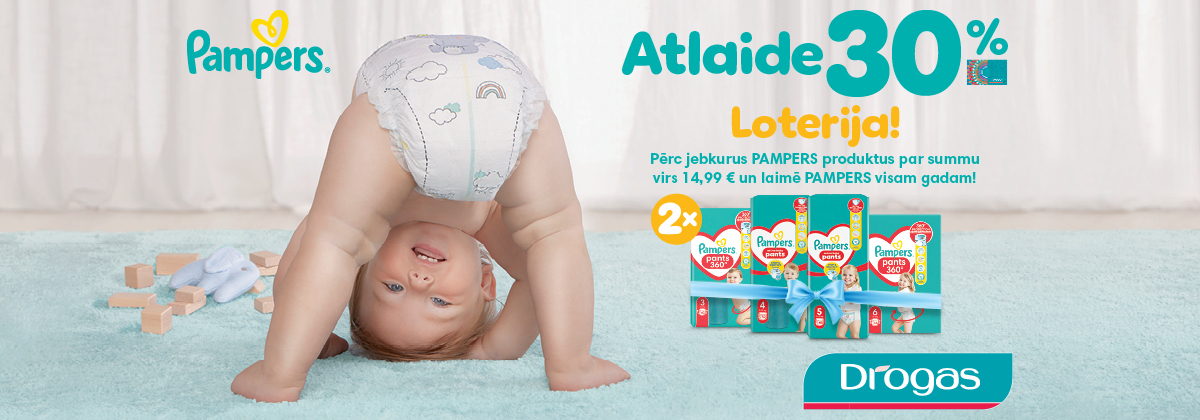 Pampers loterija veikalos Drogas