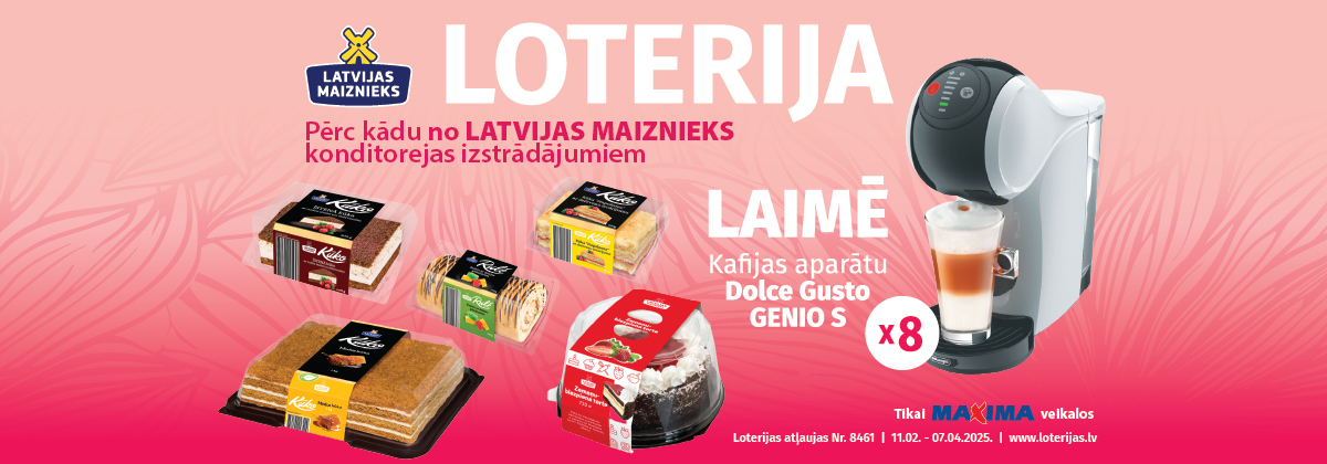 Kūkas, tortes, ruletes! loterija Maxima veikalos